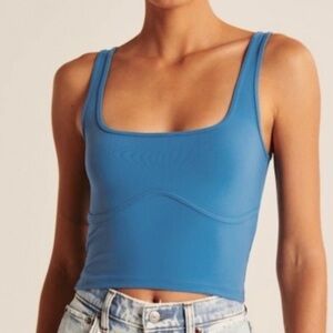 Abercrombie Soft A&F Blue Corset Squareneck Vest Tank XS